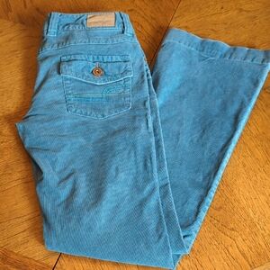 Y2K Women's American Eagle Outfitters Turquoise Corduroy Pants
